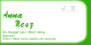 anna mesz business card